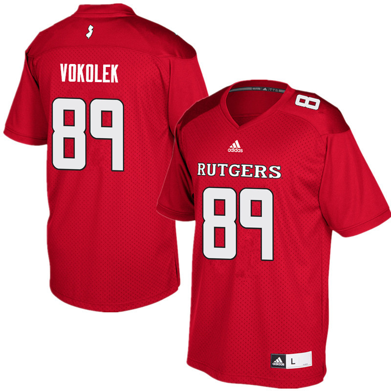 Men #89 Travis Vokolek Rutgers Scarlet Knights College Football Jerseys Sale-Red